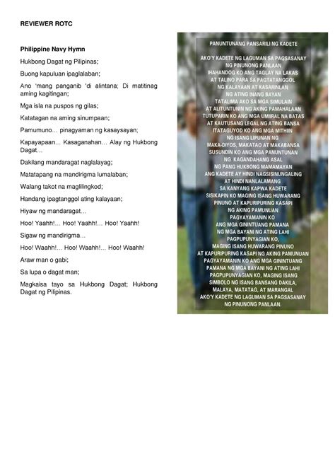 philippine navy hymn lyrics tagalog